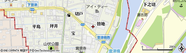 愛知県あま市下萱津替地1090周辺の地図