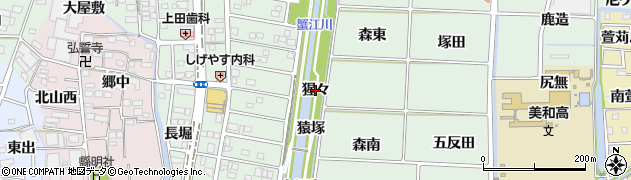 愛知県あま市篠田（猩々）周辺の地図