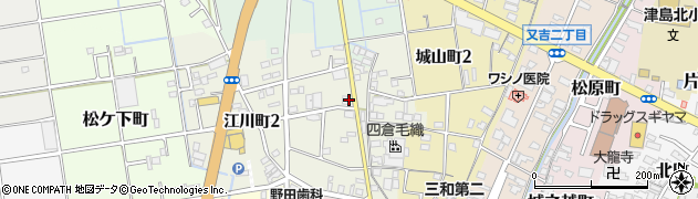 愛知県津島市江川町1丁目周辺の地図