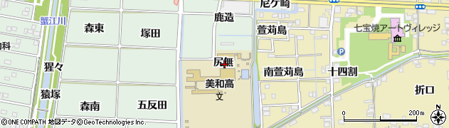 愛知県あま市篠田尻無周辺の地図