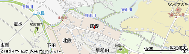 愛知県長久手市馬堤周辺の地図