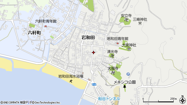 〒299-5105 千葉県夷隅郡御宿町岩和田の地図