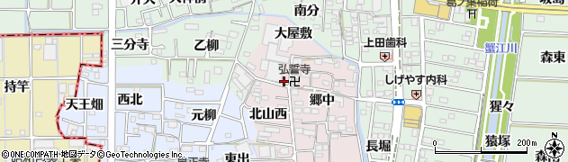 愛知県あま市小橋方（寺西）周辺の地図
