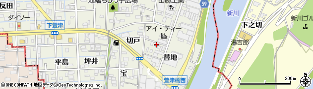 愛知県あま市下萱津替地1070周辺の地図