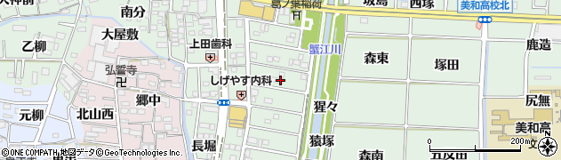 愛知県あま市篠田稲荷周辺の地図
