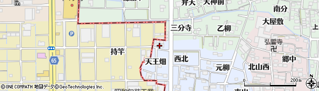 愛知県あま市乙之子天王畑周辺の地図