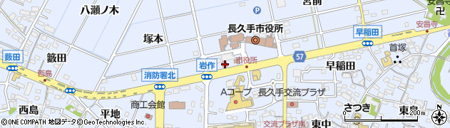 愛知県長久手市岩作城の内102周辺の地図