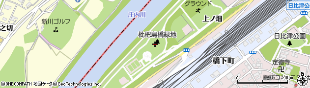 愛知県名古屋市中村区日比津町（下ノ畑）周辺の地図