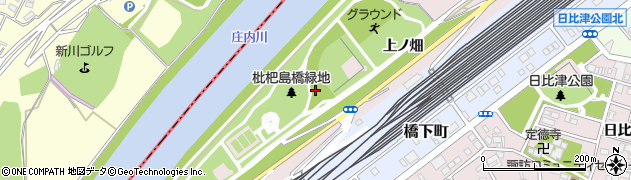 愛知県名古屋市中村区日比津町周辺の地図
