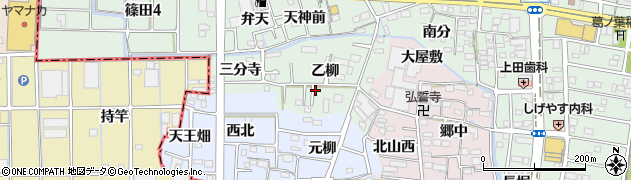 愛知県あま市篠田（乙柳）周辺の地図