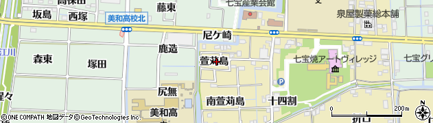 愛知県あま市七宝町遠島萱苅島周辺の地図