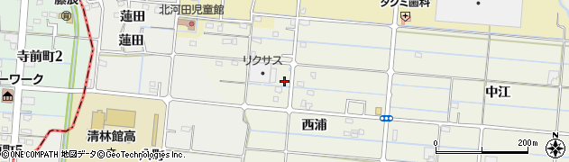 愛知県愛西市諸桑町（西浦）周辺の地図