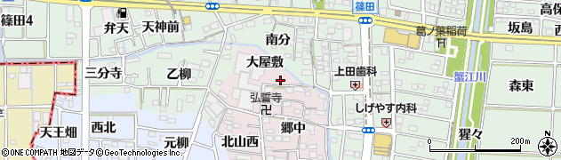 愛知県あま市小橋方大屋敷周辺の地図