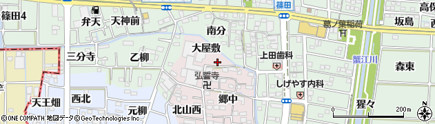 愛知県あま市小橋方（大屋敷）周辺の地図