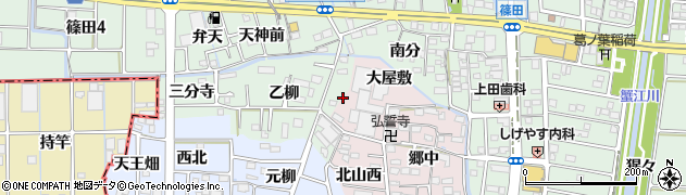 愛知県あま市小橋方（如来田）周辺の地図