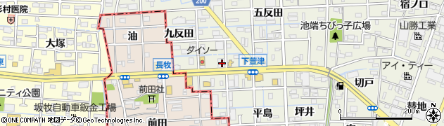 愛知県あま市下萱津九反田54周辺の地図