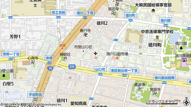 〒461-0024 愛知県名古屋市東区山口町の地図