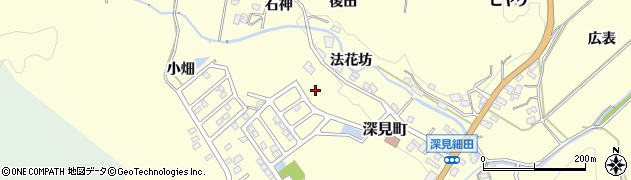 愛知県豊田市深見町法花坊周辺の地図