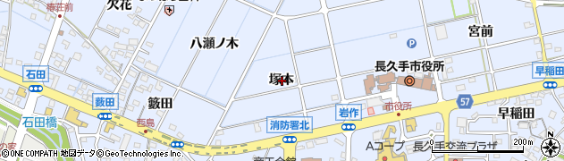 愛知県長久手市岩作塚本周辺の地図