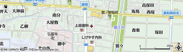 愛知県あま市篠田稲荷54周辺の地図