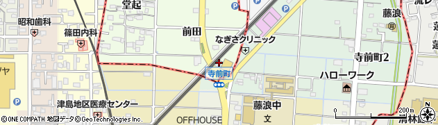 愛知県愛西市見越町（前田）周辺の地図