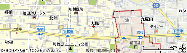 愛知県あま市坂牧（大塚）周辺の地図