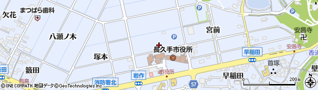 愛知県長久手市岩作城の内周辺の地図