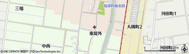 愛知県愛西市早尾町（堤敷）周辺の地図