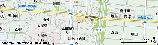愛知県あま市篠田稲荷60周辺の地図