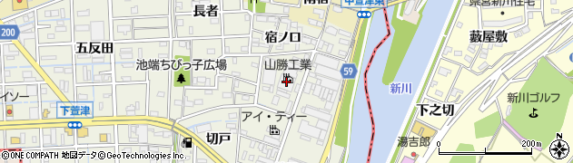 愛知県あま市下萱津（新替）周辺の地図
