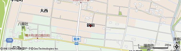 愛知県愛西市早尾町（新田）周辺の地図