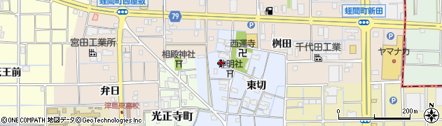 愛知県津島市大木町（西切）周辺の地図