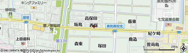 愛知県あま市篠田（西塚）周辺の地図