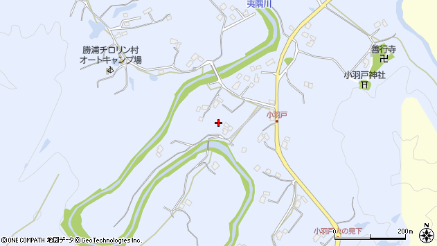 〒299-5218 千葉県勝浦市小羽戸の地図