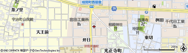 愛知県津島市蛭間町（弁日）周辺の地図