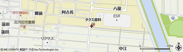 愛知県愛西市南河田町八龍周辺の地図