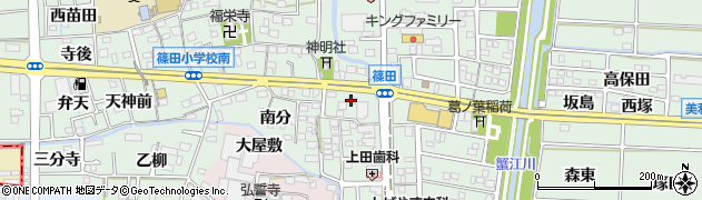 愛知県あま市篠田（三田畑）周辺の地図