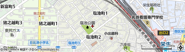 愛知県名古屋市中村区塩池町周辺の地図