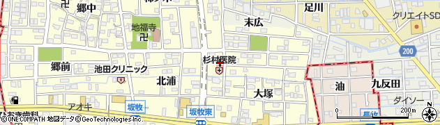 愛知県あま市本郷（花ノ木）周辺の地図