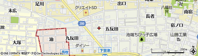 愛知県あま市下萱津（五反田）周辺の地図