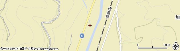 岡山県企業局加茂発電所周辺の地図