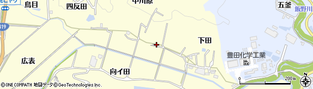 愛知県豊田市深見町（中川原）周辺の地図