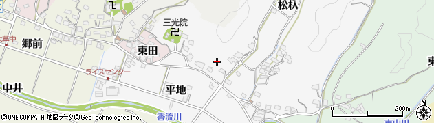 愛知県長久手市松杁周辺の地図