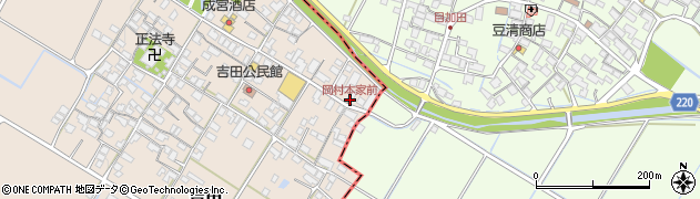 岡村本家前周辺の地図