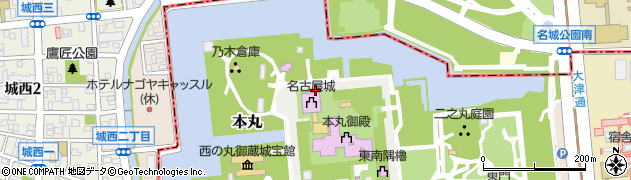 名古屋城天守閣周辺の地図