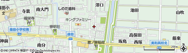 愛知県あま市篠田森後周辺の地図