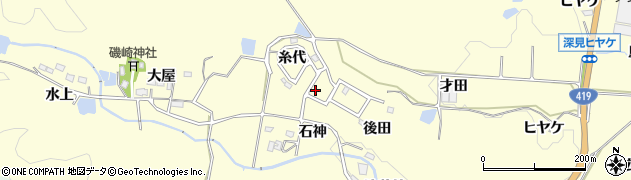 愛知県豊田市深見町糸代周辺の地図