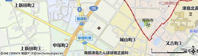 愛知県津島市観音町周辺の地図