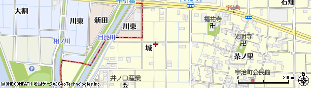 愛知県津島市宇治町（城）周辺の地図