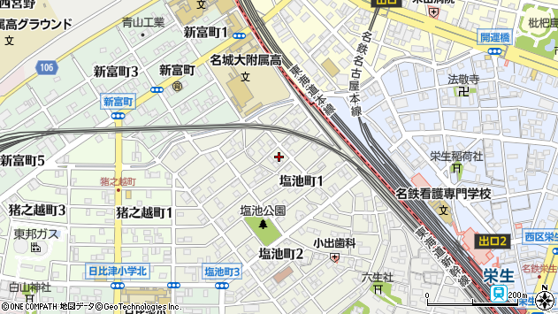〒453-0032 愛知県名古屋市中村区塩池町の地図